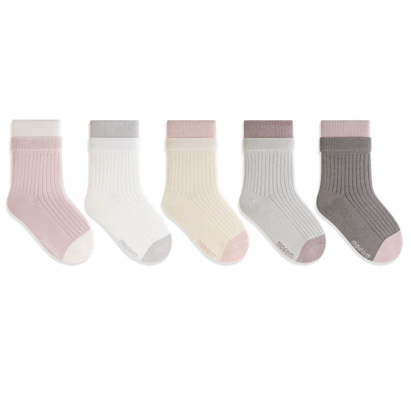 Autumn Arrival Baby Kids Unisex Breathable Casual Pattern Socks 1 Lot=5-Pair Set, MyKids-USA®, Baby & Toddler Socks & Tights, MyKids-USA - Size/Age - S (0-1Y) - Color - Pink - - - TR2511122204-J