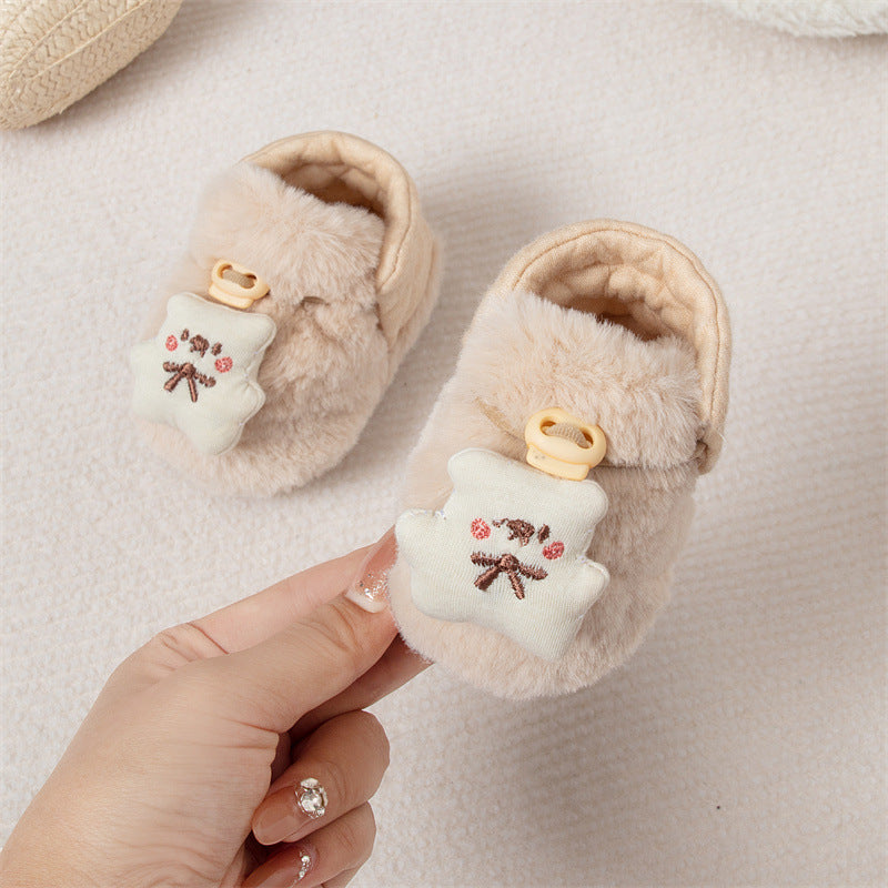 Winter Arrival Baby Animals Cartoon Pattern Anti-slip Fleece-lined Toddler Cotton Shoes, MyKids-USA®, Baby & Toddler Shoes, MyKids-USA - Size/Age - insole length 12.00 cm - Color - Light Yellow - - - TR2412122350-I