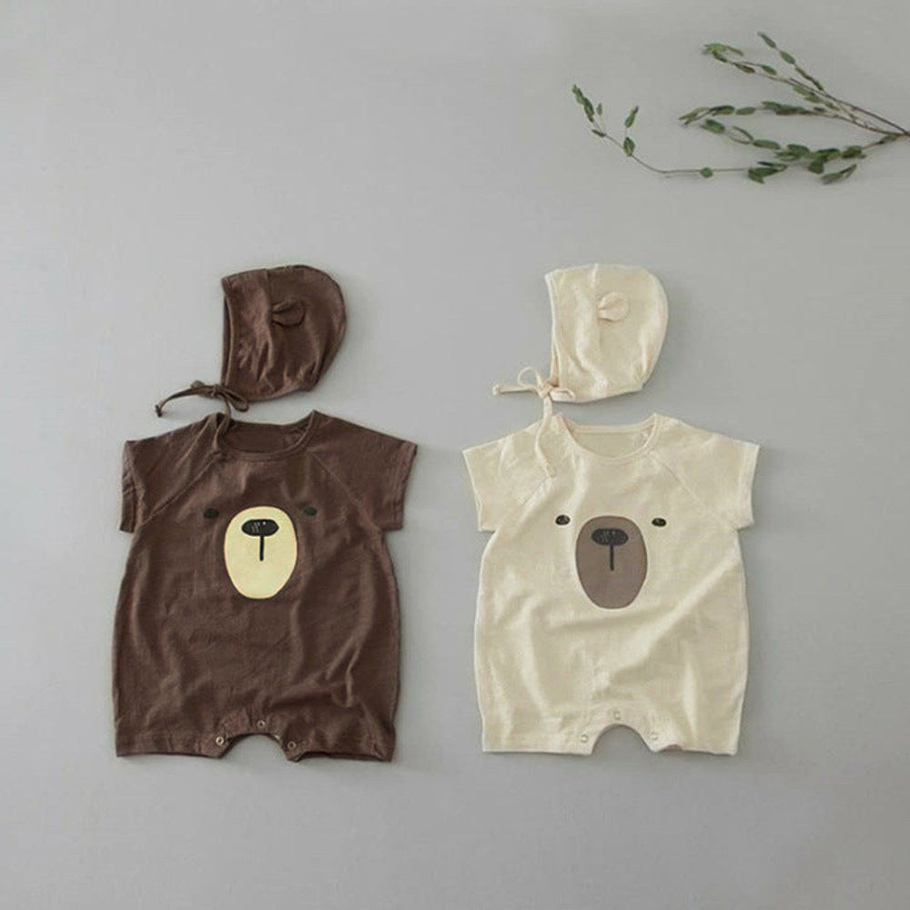 MyKids-USA® Baby 1pcs Cartoon Bear Graphic Simple Style Crotchets Jumpsuit