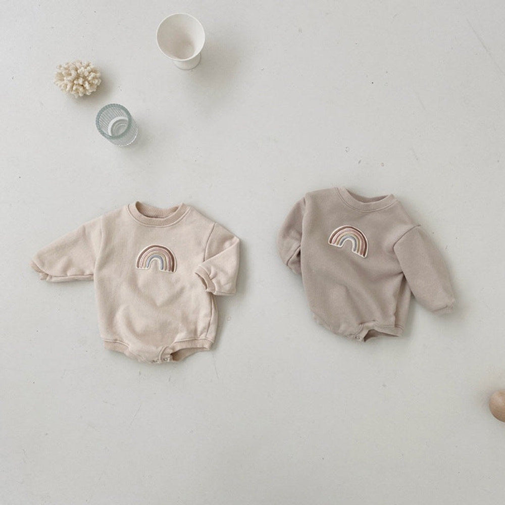 MyKids-USA® Baby Rainbow Embroidered Long Sleeve Bodysuit