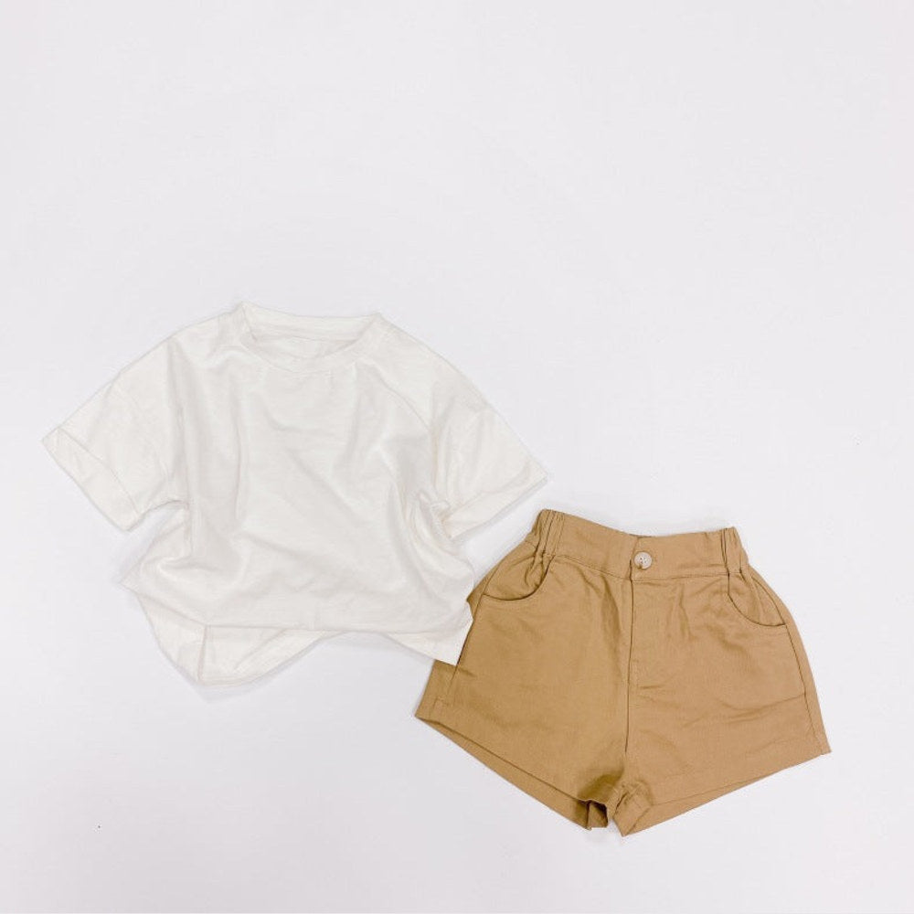MyKids-USA Basic Denim Shorts With Pockets for Summer