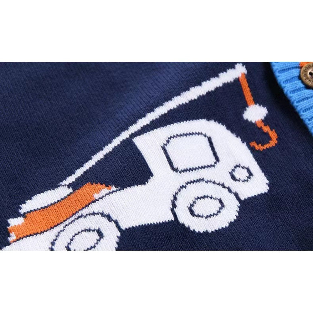 MyKids-USA® Baby Boy And Girl Various Cartoon Pattern Single Breasted Design V-Neck Cardigan