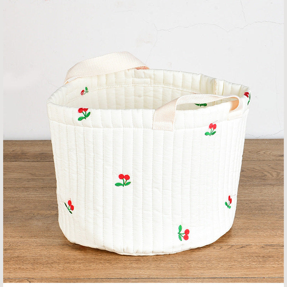 MyKids-USA® Baby Embroidered Pattern Baby Bottle Storage Basket