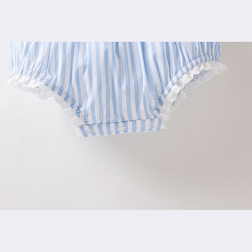 MyKids-USA® Baby Girl Stripped Pattern Ruffles Collar bodysuit