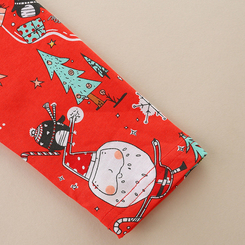 MyKids-USA® Baby Girl Cartoon Print Pattern Christmas Loose Long Dress