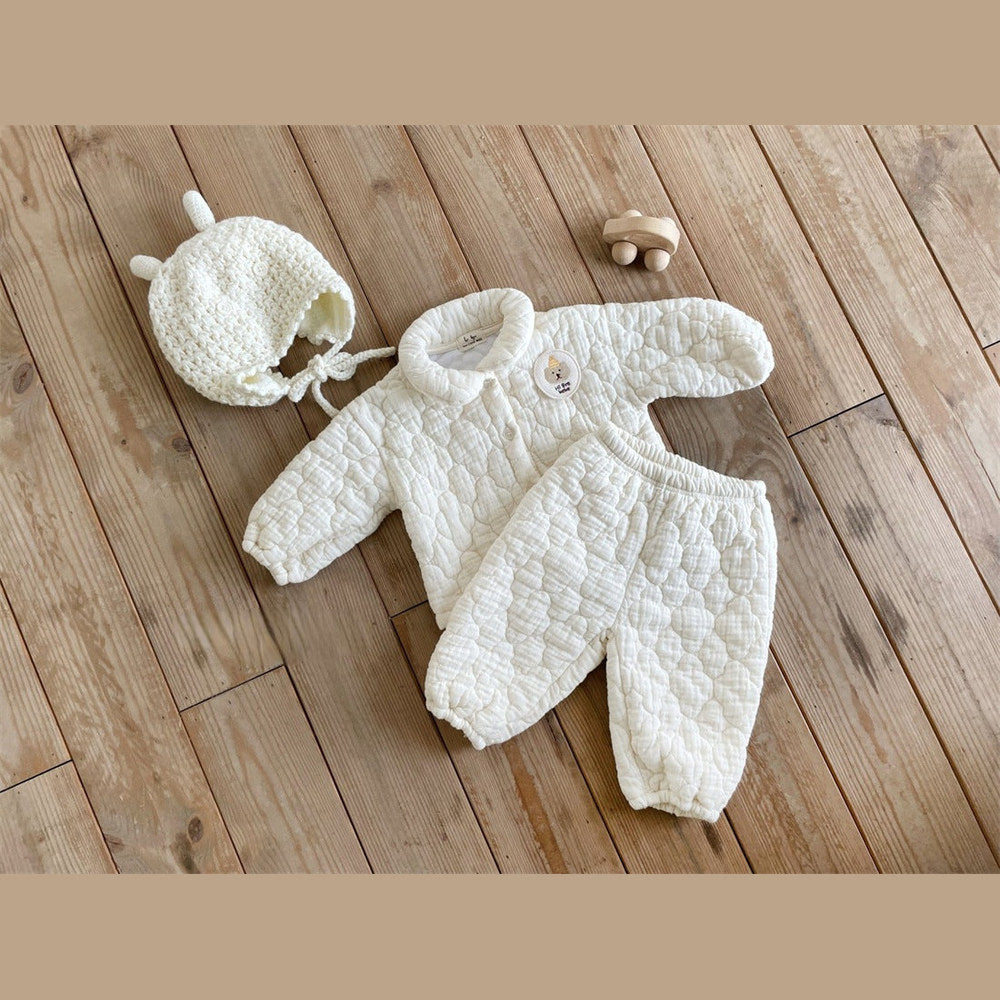 MyKids-USA® Baby Bear Patched Pattern Quilted Warm Lapel Cute Sets