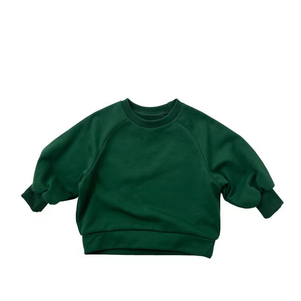 MyKids-USA® Baby Solid Color Long Sleeve Pullover Crewneck Hoodies