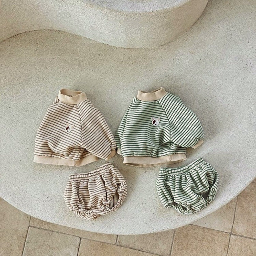 MyKids-USA® Baby Striped Pattern Hoodies Combo Triangle Shorts Sets