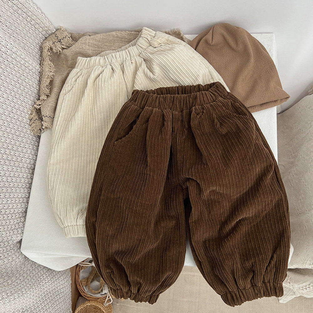 MyKids-USA® Baby Solid Color Corduroy Fabric Loose Lantern Pants