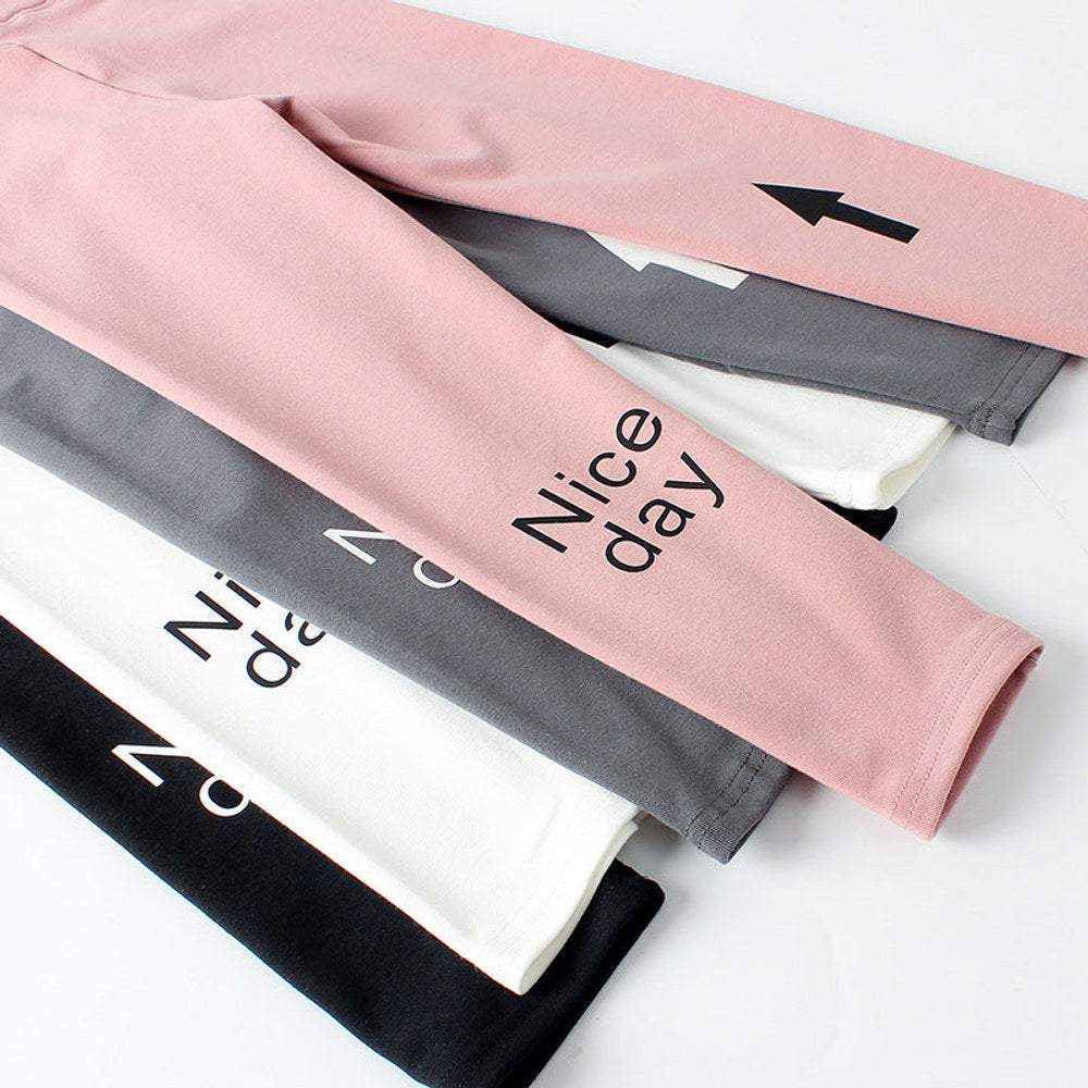 MyKids-USA® Baby Girl Letter Print Pattern Soft Cotton Quality Leggings