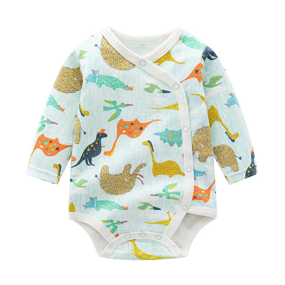 MyKids-USA® Baby Cartoon Print Pattern Side Button Design Long Sleeve bodysuit