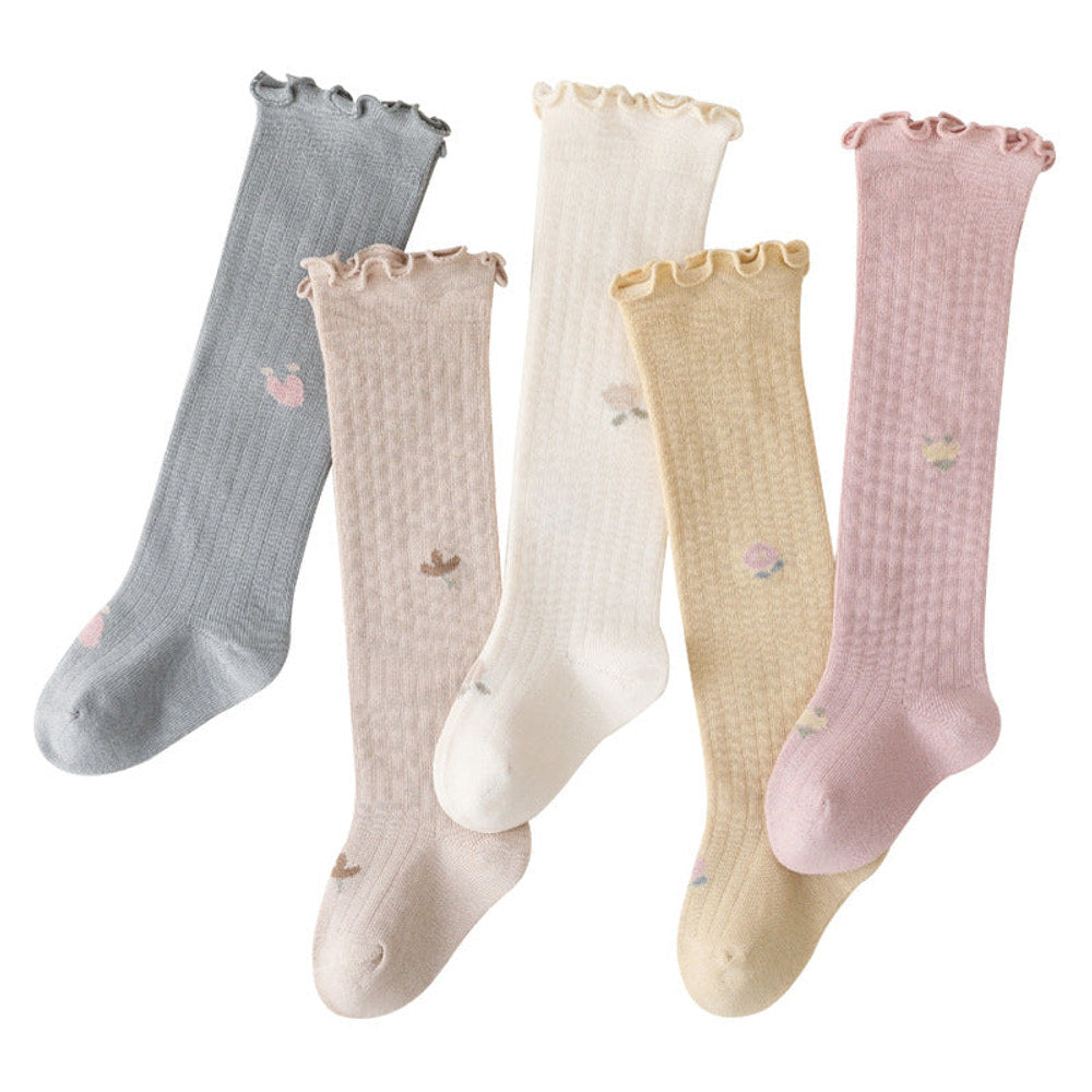 MyKids-USA® Baby Solid Color Wooden Ear Design Over Knee Socks In