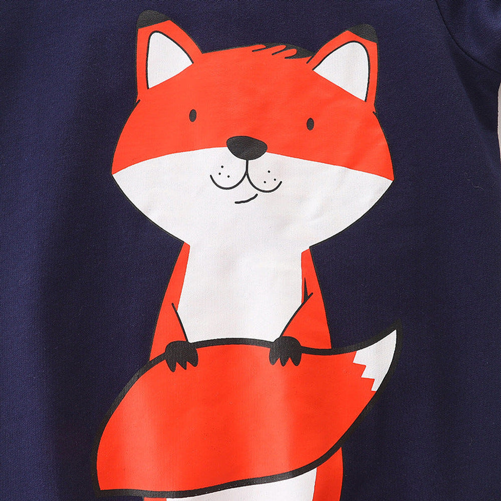 MyKids-USA® Baby Boy Cartoon Fox Print Pattern Western Style Hoodie