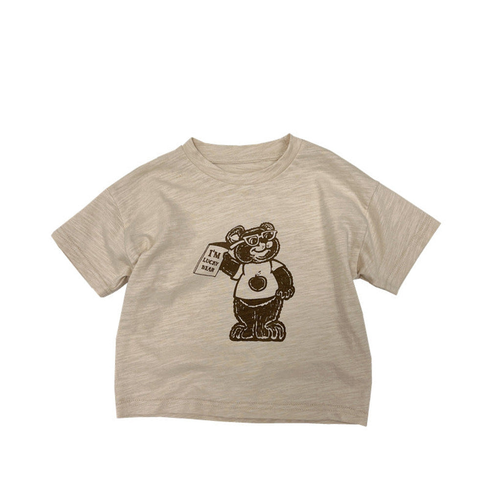 MyKids-USA® Baby Cartoon Bear Graphic Short Sleeve Comfy T-Shirt