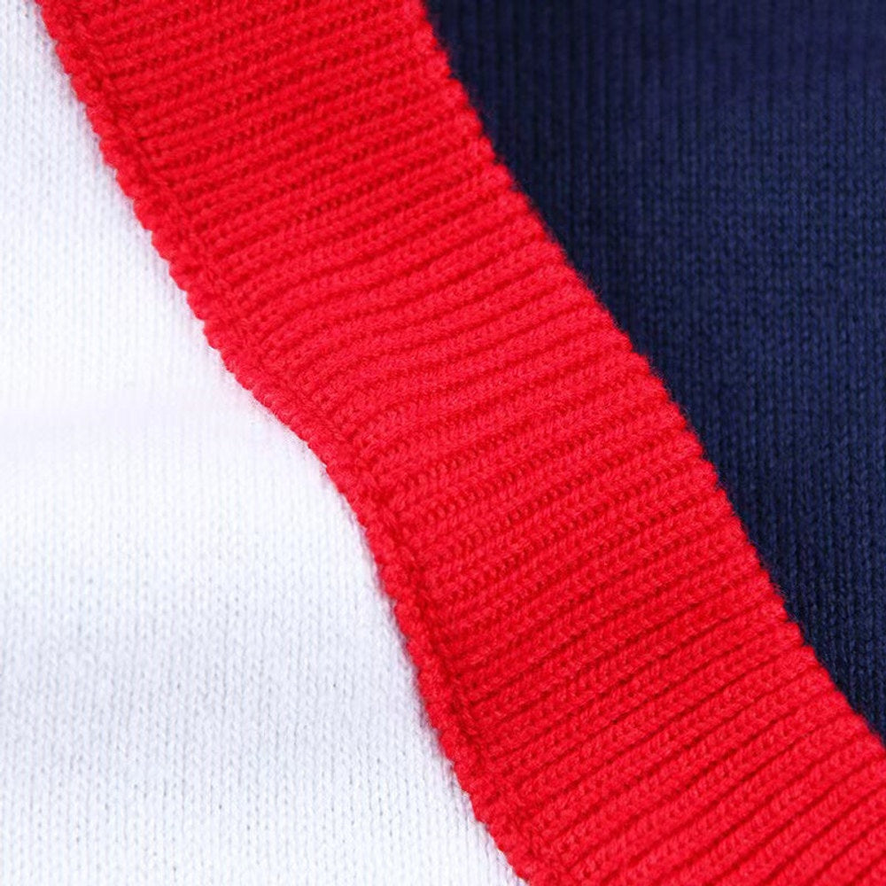 MyKids-USA® Baby Boy Cartoon Graphic Contrast Design V-Neck Sleeveless Knitted Vest Sweater