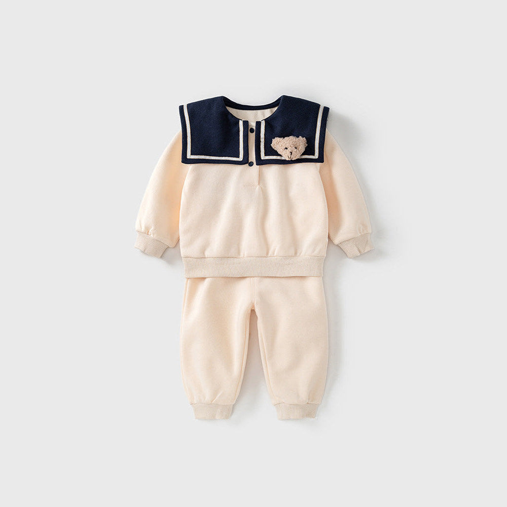 MyKids-USA® Sailor Collar Hoodie Combo Trousers Clothing Sets
