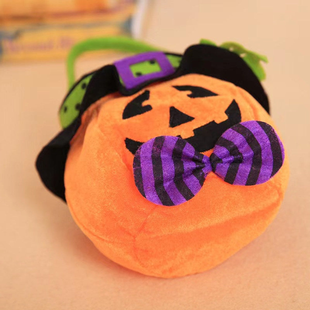 MyKids-USA® Halloween Witch Pumpkin Tote Candy Bag with Decorative Props