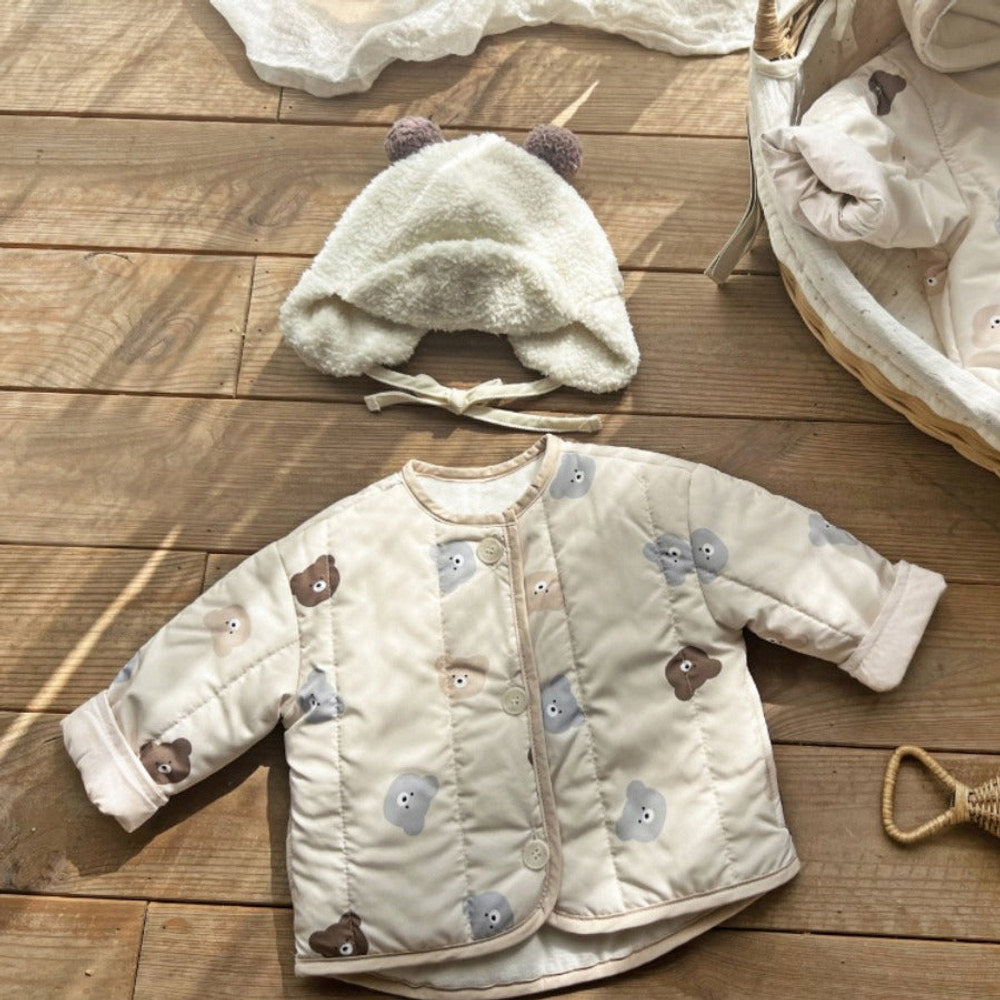 MyKids-USA® Baby Unisex Little Bear Head Thickened Long Sleeves Cardigan Coat