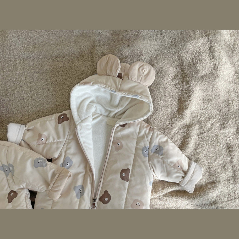 MyKids-USA® Baby Unisex Little Bear Head Thicken Long Sleeve Jumpsuit