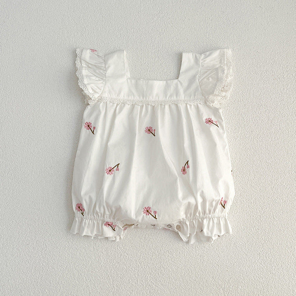 MyKids-USA® Baby Girls Floral Square Neck bodysuit