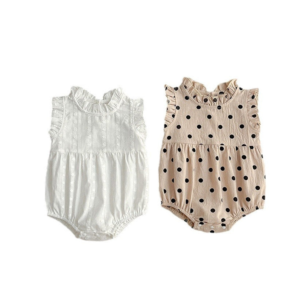 MyKids-USA® Baby Girls Sleeveless Polka Dots bodysuit