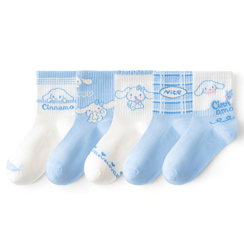 MyKids-USA® Girls Breathable Cartoon Mid-Calf Socks Set