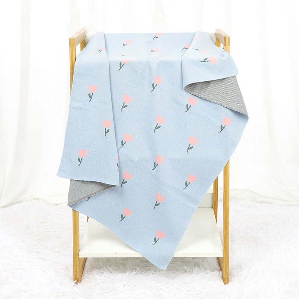 MyKids-USA® Knitted Baby Blanket With Fresh Floral Design: Collection For,,