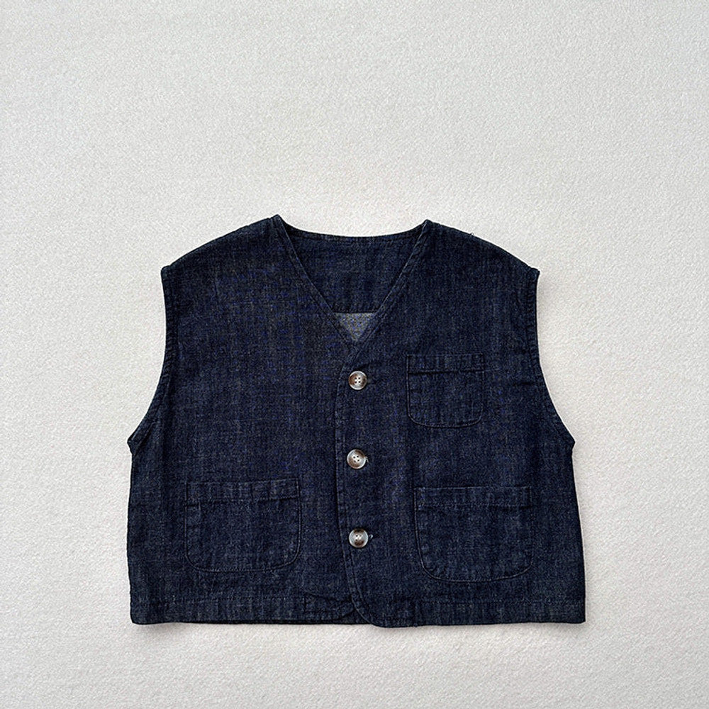 MyKids-USA® Kids Unisex V Neck Sleeveless Single Breasted Top Vest