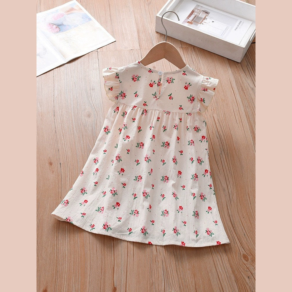 MyKids-USA® Summer Baby Kids Girls Fly Sleeves Floral Print Sweet Princess Dress