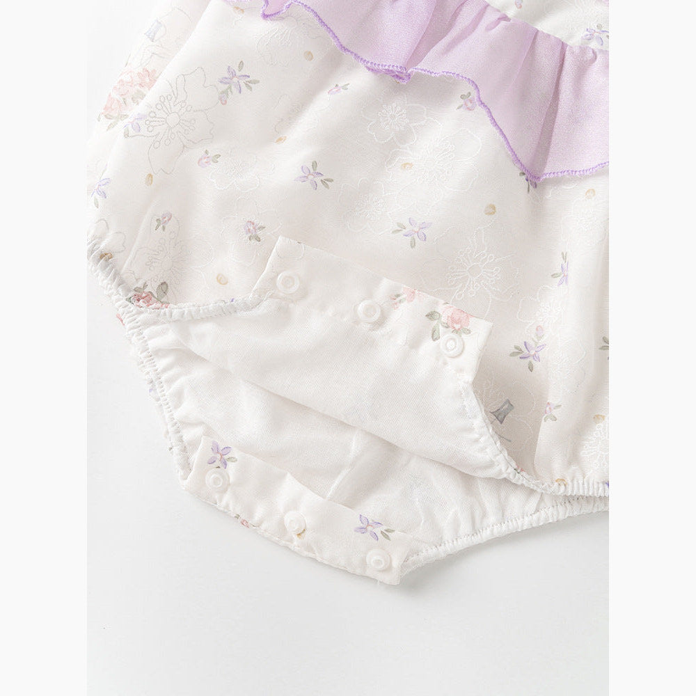 MyKids-USA® Baby Girls Light Purple Floral Pattern Sleeveless Sweet Cute bodysuit