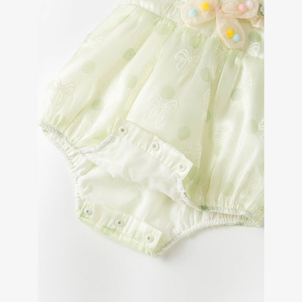 MyKids-USA® Design Baby Girls Light Polka Dots Pattern Sleeveless Sweet Beaded bodysuit