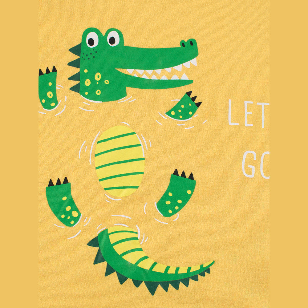 MyKids-USA® Boys’ Cartoon Alligator Print T-Shirt In European And American Style