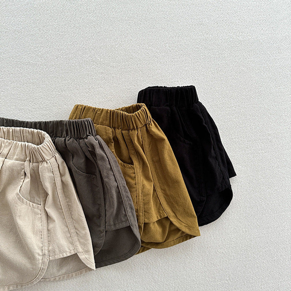 MyKids-USA® Unisex Casual Solid Color Cotton Shorts