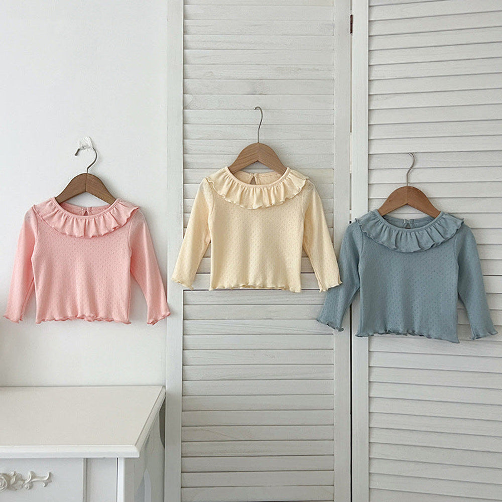 MyKids-USA® Baby Kids Girls Soft Comfortable Simple Long Sleeves Top Base Shirt with Collar