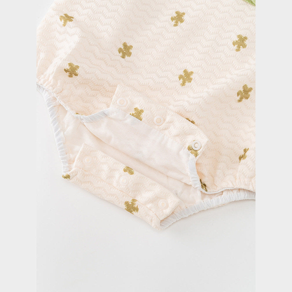 MyKids-USA® Baby Girls Flowers Pattern Long Sleeves Lace Patchwork bodysuit with Hat