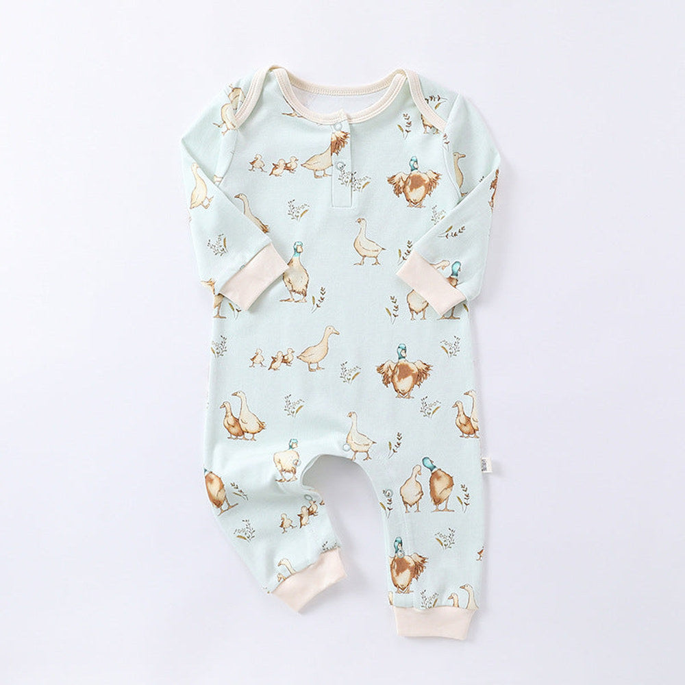 MyKids-USA® Baby Unisex Animals Pattern Long Sleeves Crew Neck Rompers