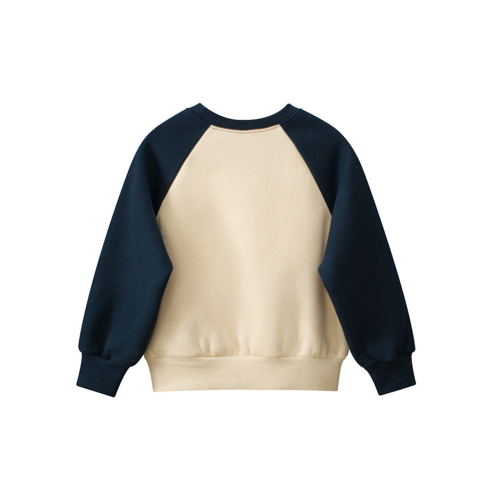 MyKids-USA® Baby Kids Boys Cartoon Print Color Patchwork Long Sleeves Crew Neck Top Pullover