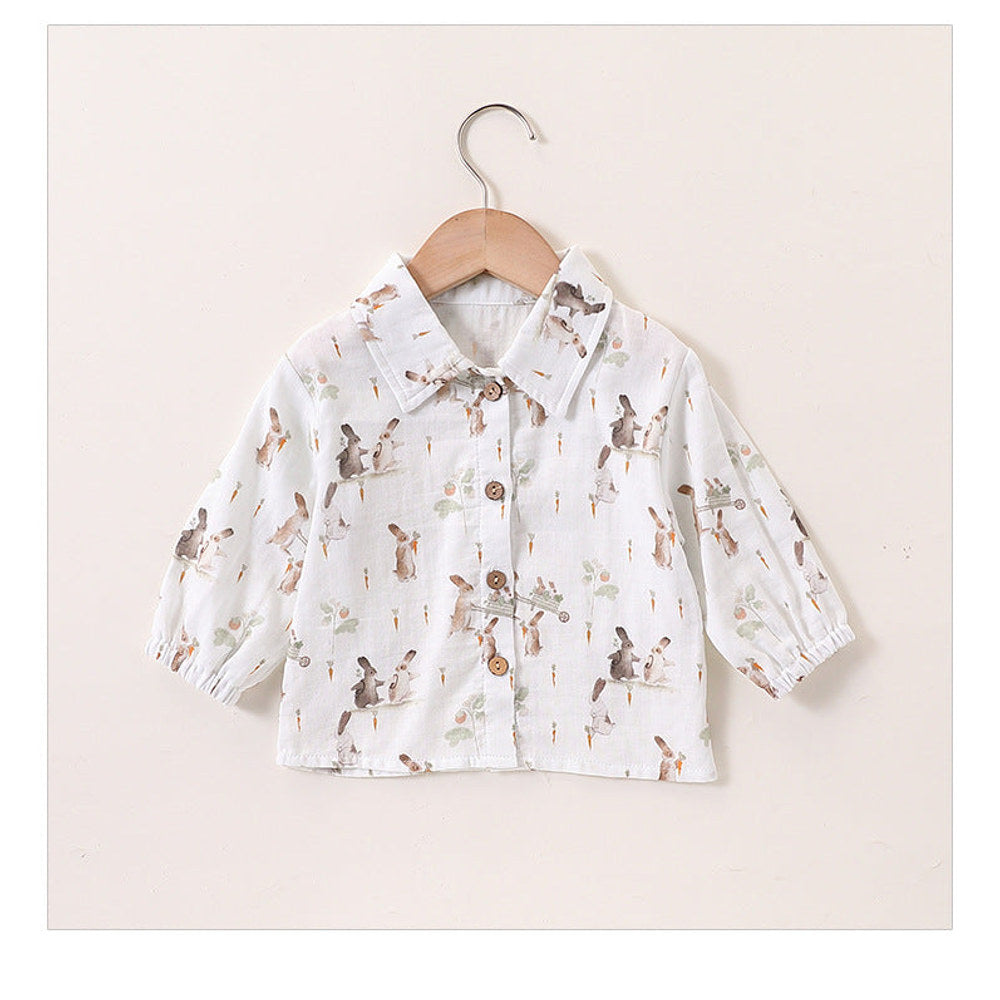 MyKids-USA® Baby Kids Unisex Cartoon Rabbits Pattern Long Sleeves bodysuit and Top Shirt – Sister Matching