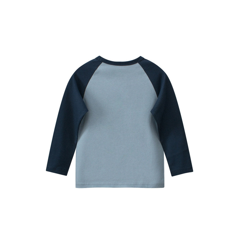 MyKids-USA® Baby Boys Letters Print Color Patchwork Long Sleeves Crew Neck Base Top Shirt