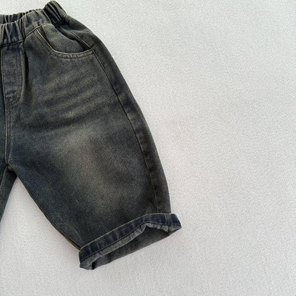 MyKids-USA® Modern Casual Unisex Vintage Blue Denim Elastic American Style Pants