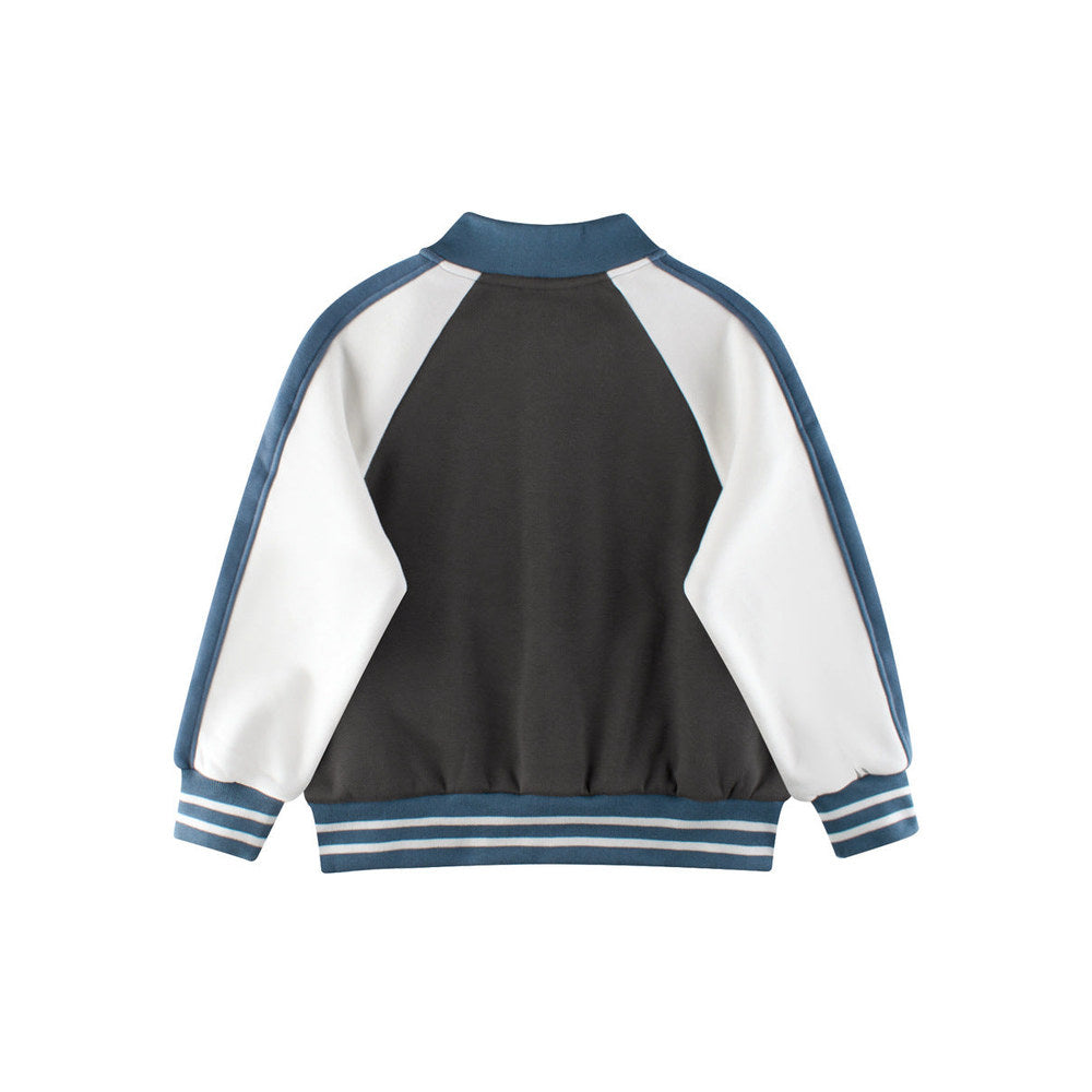 MyKids-USA® Boys and Girls Letters Pattern Contrast Design Color Patchwork Single Breasted Baseball Coat