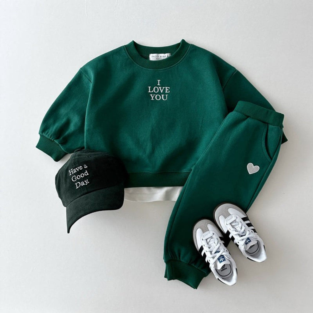MyKids-USA® Kids Unisex Casual Letters Pattern Long Sleeves Top Pullover and Pants Clothing Set