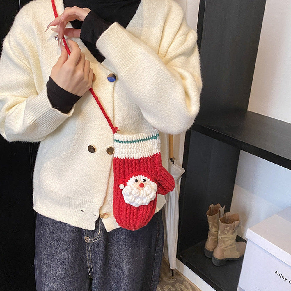 MyKids-USA® Cute Glove-Shaped Knitted Crossbody Bag