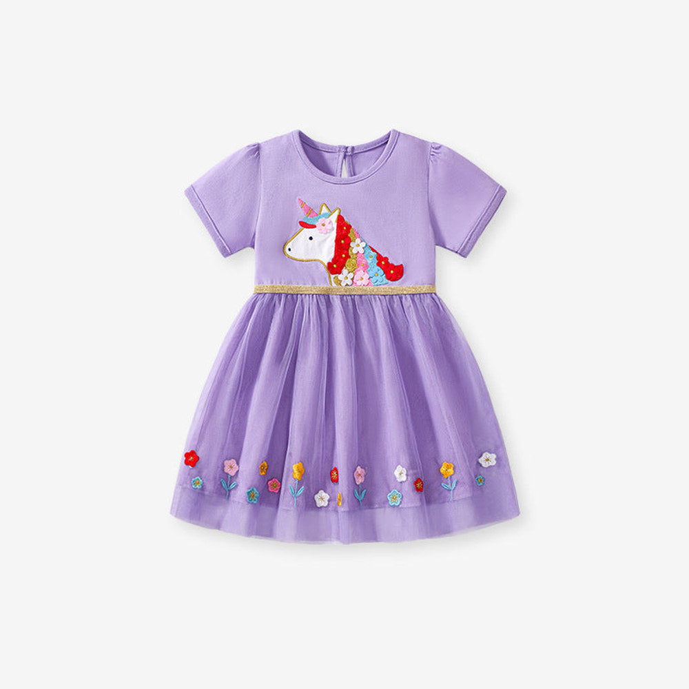 MyKids-USA® Mesh Princess Dress for Girls, European and American Cute Baby Dress