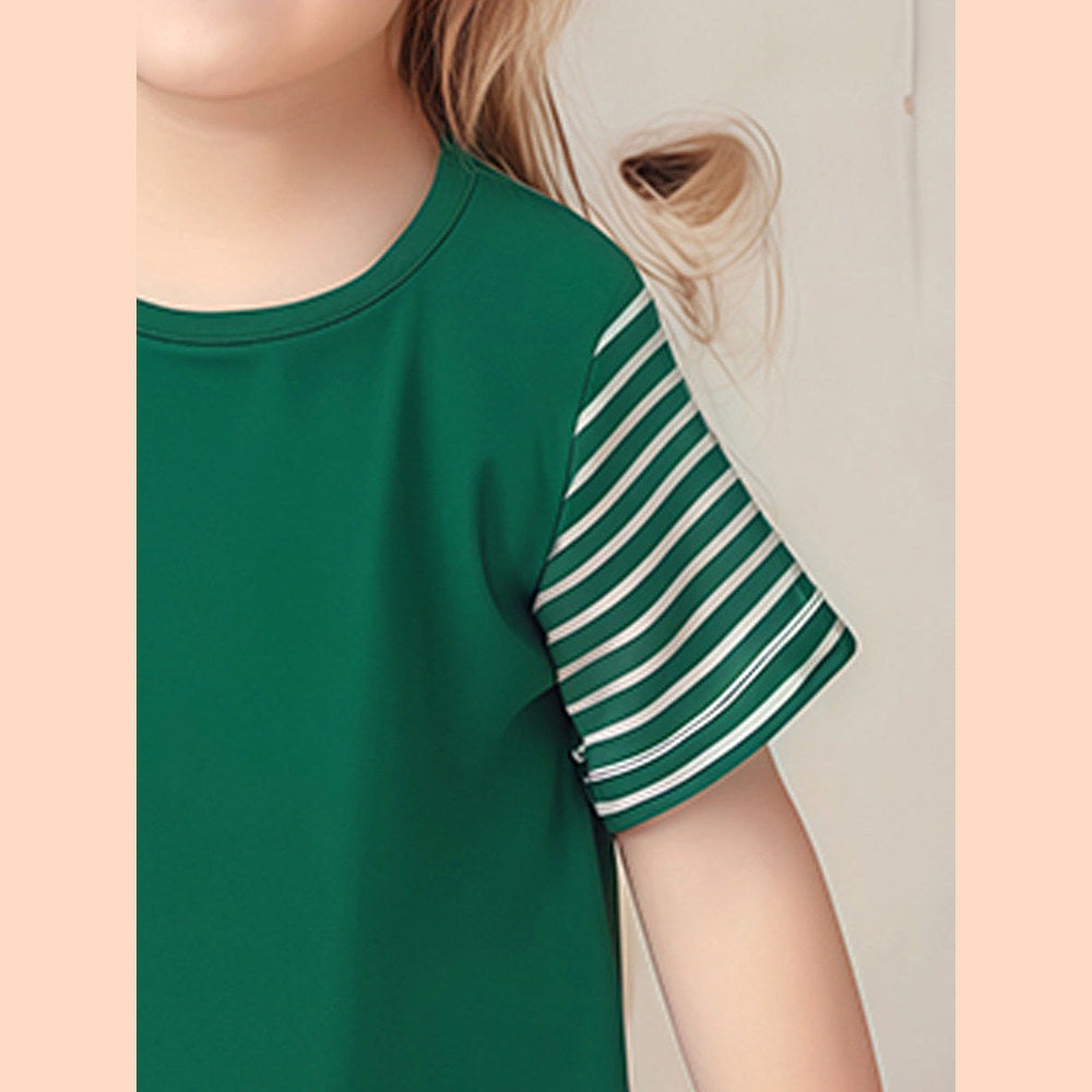 MyKids-USA® Striped Dress for Girls, European and American Cute Animals Cartoon Baby Dress