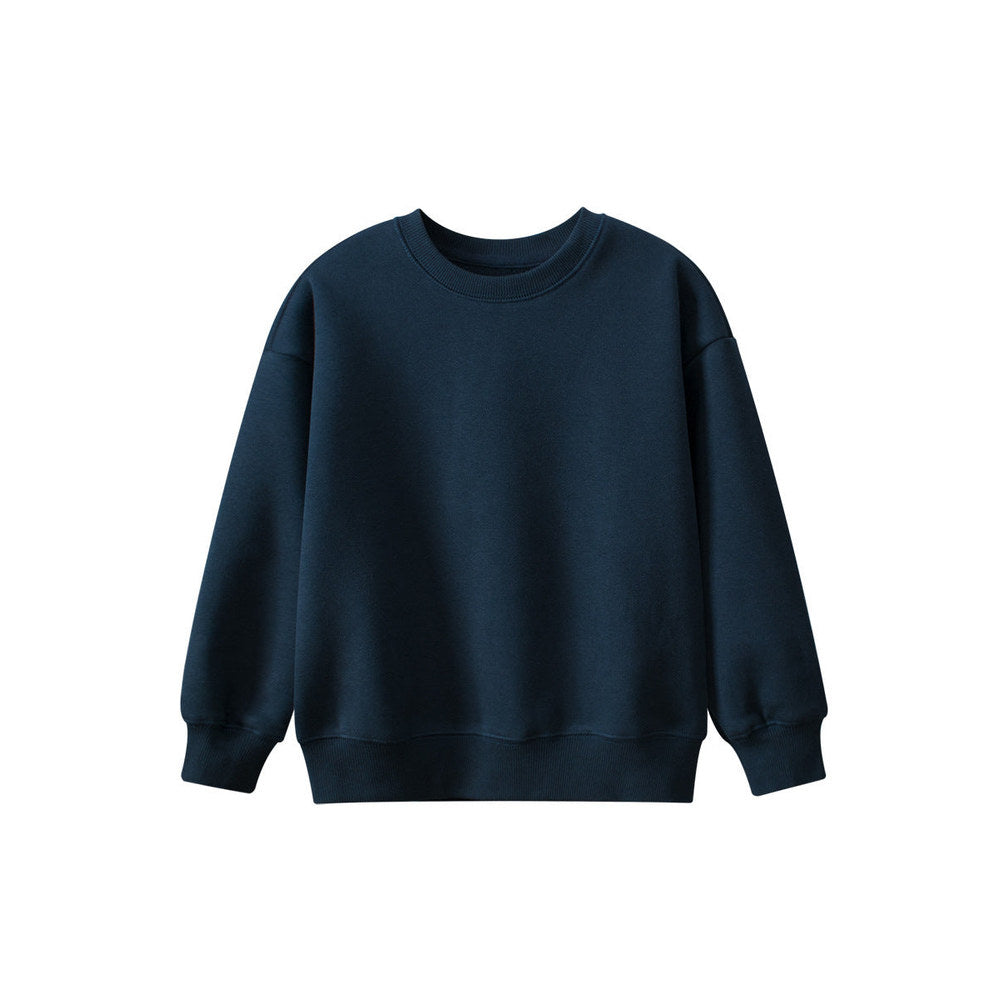MyKids-USA® Baby Kids Plain Solid Color Crew Neck Long Sleeves Warm Cozy Pullover