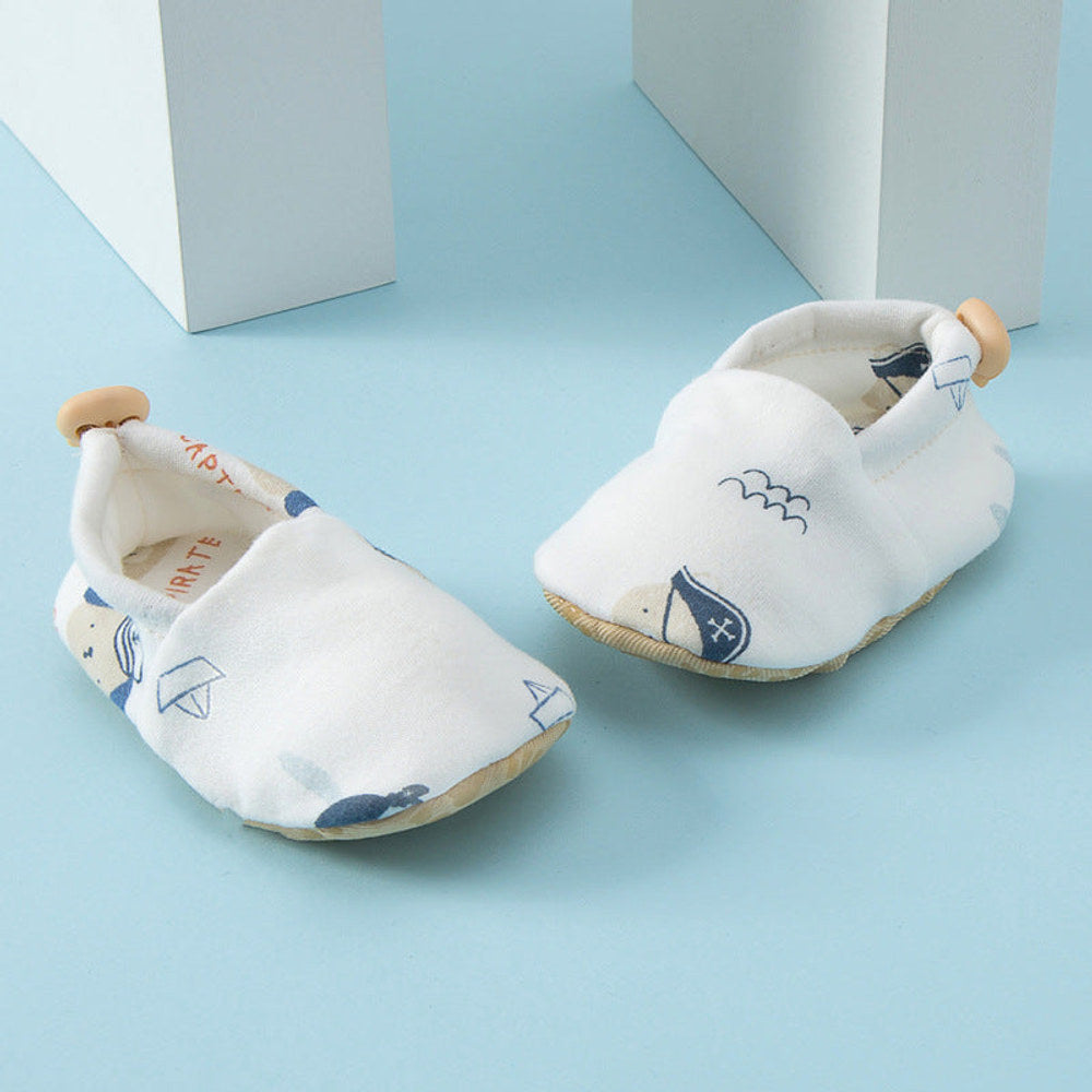 MyKids-USA® Baby Simple Cartoon Print Soft Sole Anti-slip Shoes with Cotton Fabric
