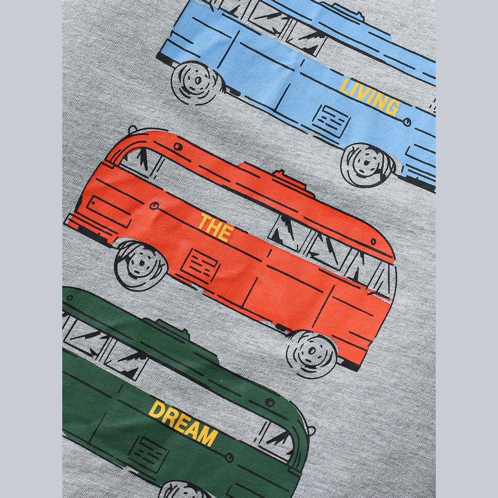 MyKids-USA® Boys’ Vehicles Cartoon Pattern Short Sleeves T-shirt in European and American Style for