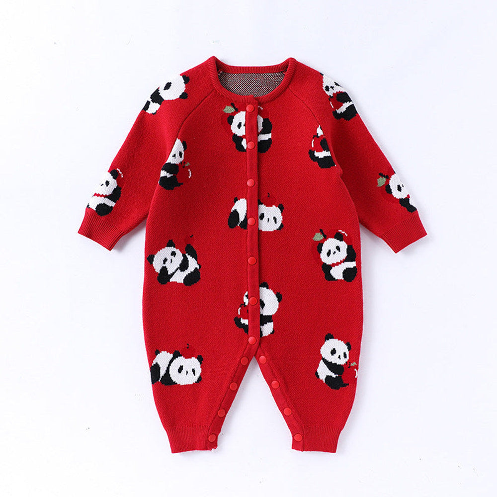 MyKids-USA® Baby Kids Comfortable Cartoon Panda Pattern Knitted Long Sleeves Cardigan