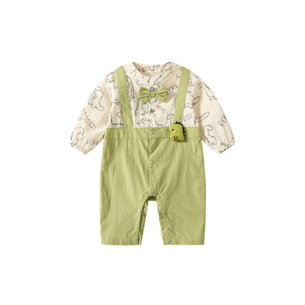 MyKids-USA® Baby Boys Cartoon Dinosaur Pattern Color Patchwork Romper
